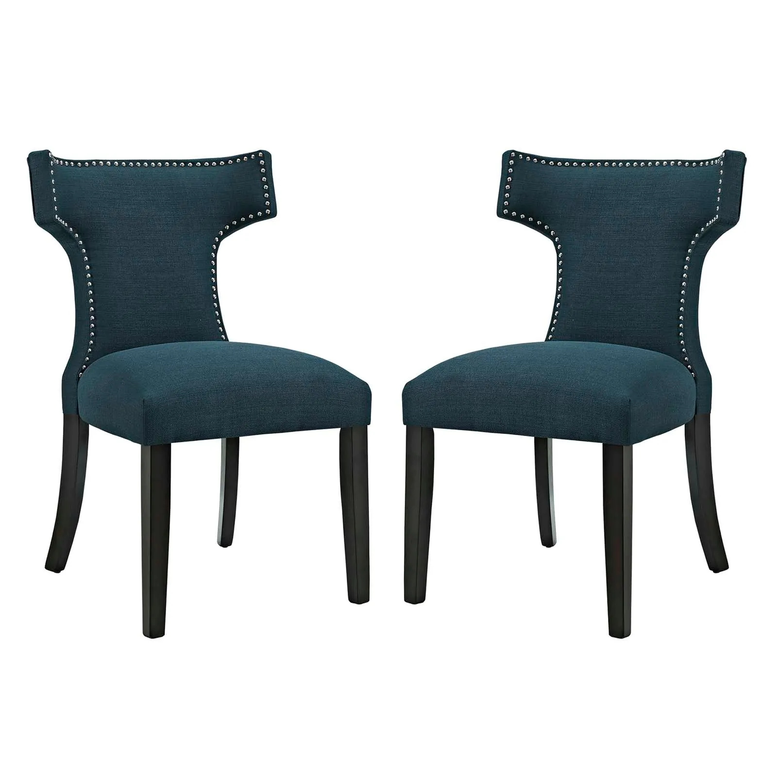 Curve Dining Side Chair Fabric Set of 2