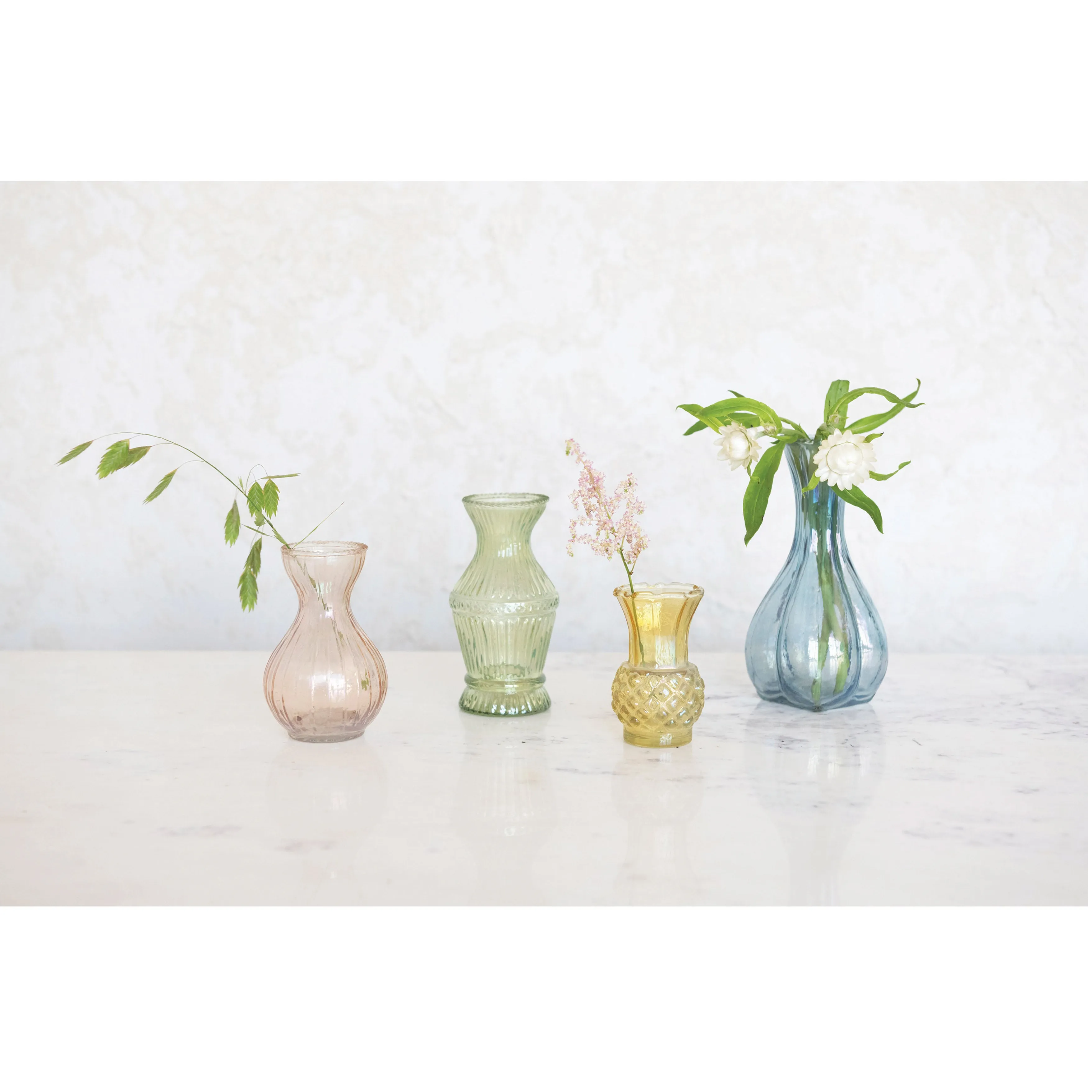 Debossed Glass Vases