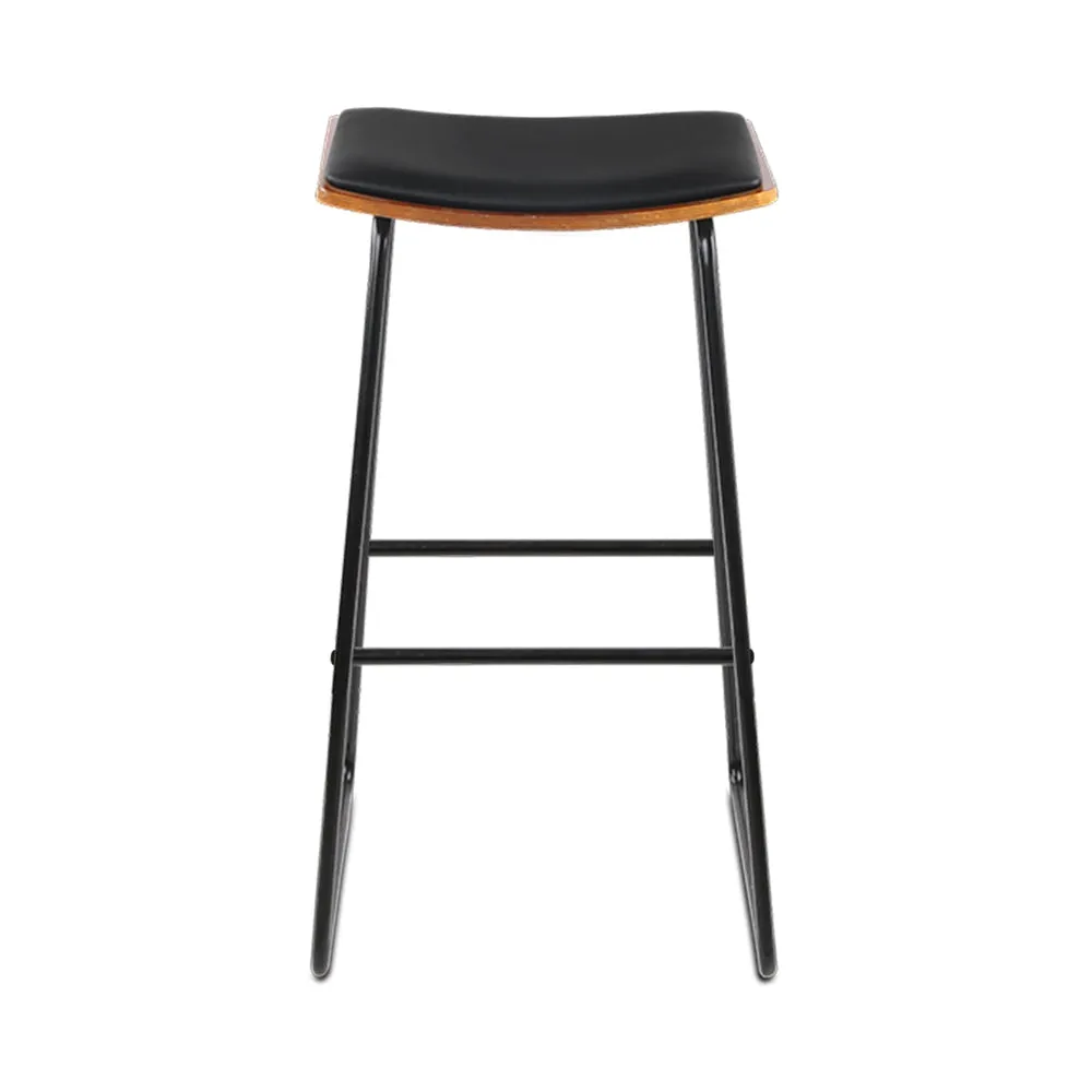 Deluxe PU Leather Bar Stools, Metal Frame x2 - Artiss