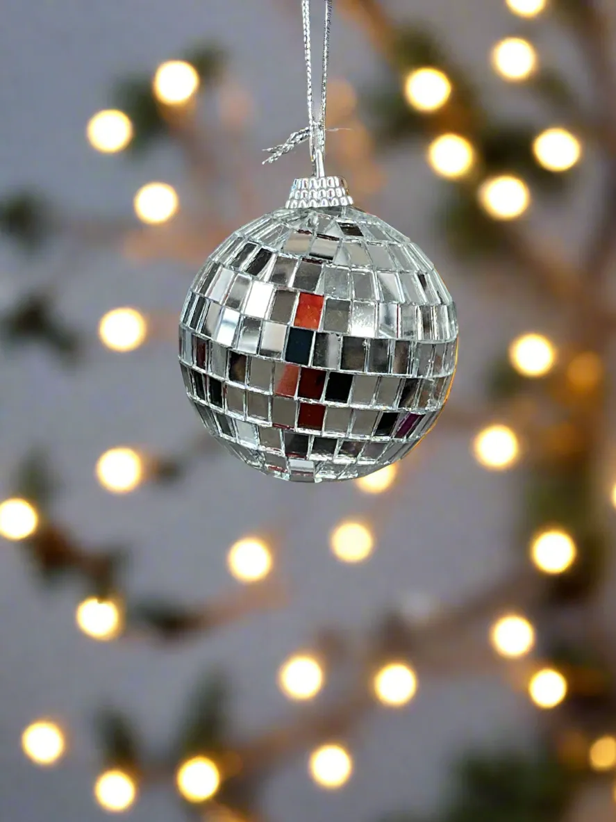 disco ball orn. silver