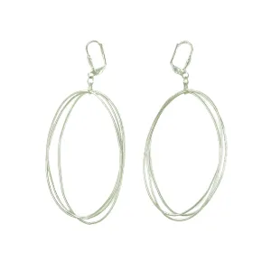 Edie Triple Oval Earrings in Silvertone WorldFinds