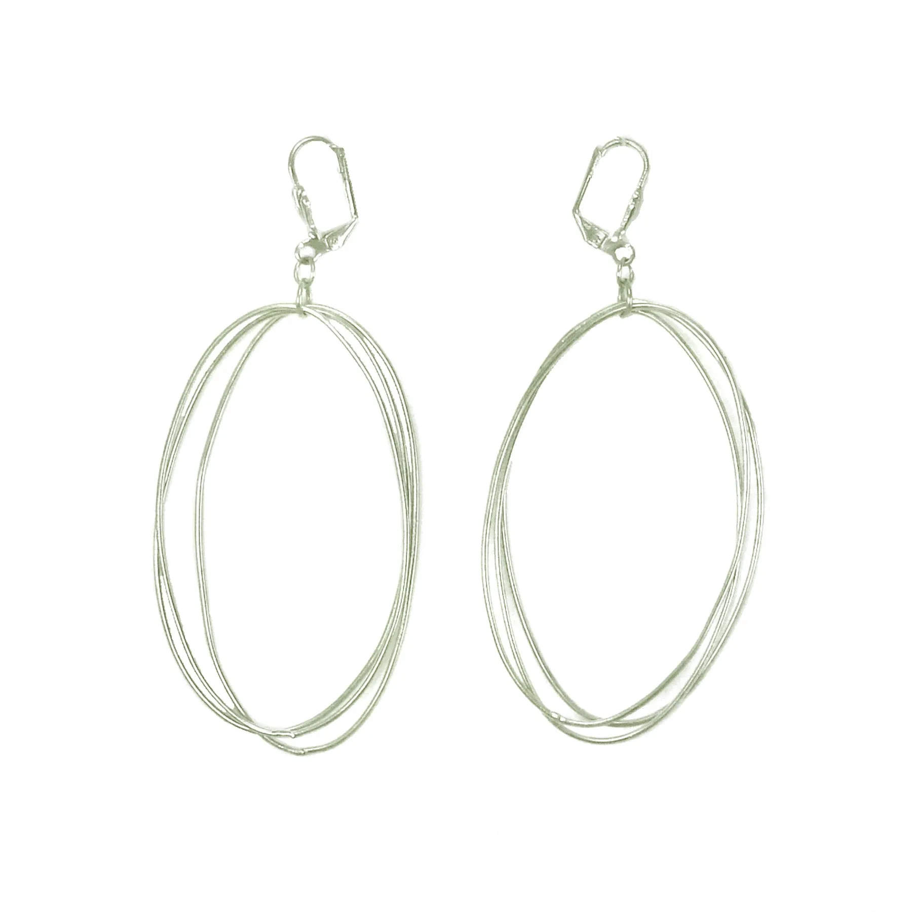 Edie Triple Oval Earrings in Silvertone WorldFinds