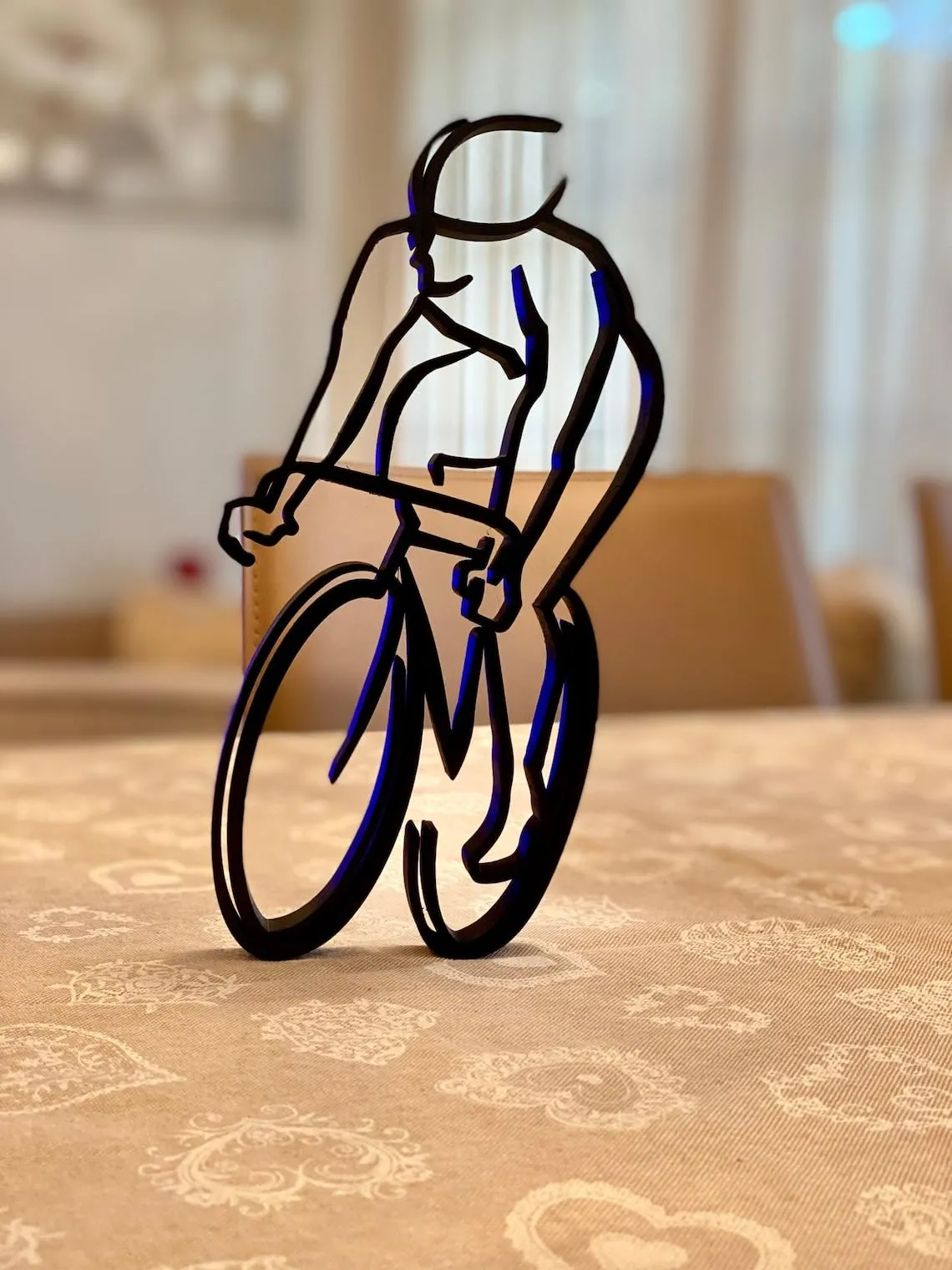 EROTNGO Bicycle Rider: Minimalist Tabletop Plastic Figure, Artistic Home Decor Statue for Windowsill or Bookshelf, Ideal Gift for Christmas