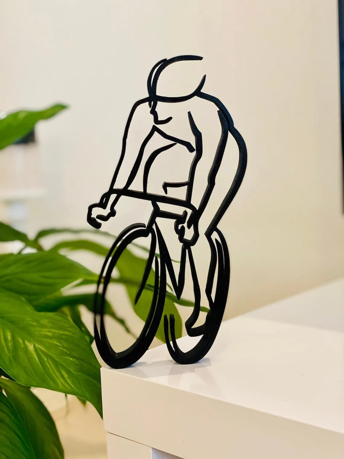 EROTNGO Bicycle Rider: Minimalist Tabletop Plastic Figure, Artistic Home Decor Statue for Windowsill or Bookshelf, Ideal Gift for Christmas