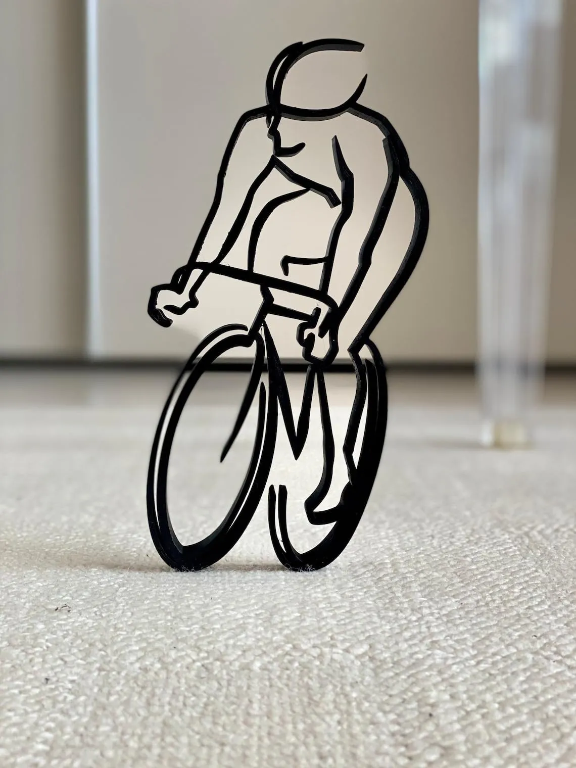 EROTNGO Bicycle Rider: Minimalist Tabletop Plastic Figure, Artistic Home Decor Statue for Windowsill or Bookshelf, Ideal Gift for Christmas