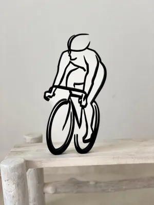 EROTNGO Bicycle Rider: Minimalist Tabletop Plastic Figure, Artistic Home Decor Statue for Windowsill or Bookshelf, Ideal Gift for Christmas