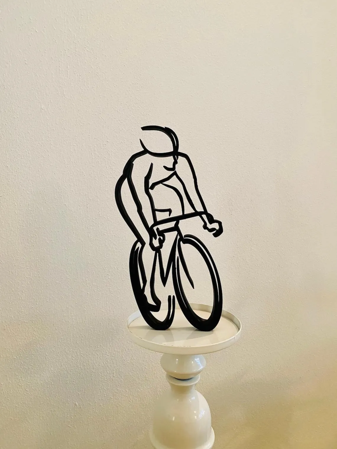 EROTNGO Bicycle Rider: Minimalist Tabletop Plastic Figure, Artistic Home Decor Statue for Windowsill or Bookshelf, Ideal Gift for Christmas