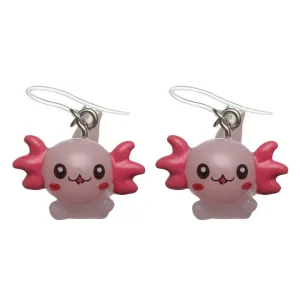 Exaggerated Axolotl Dangles Hypoallergenic Earrings for Sensitive Ears Made with Plastic Posts