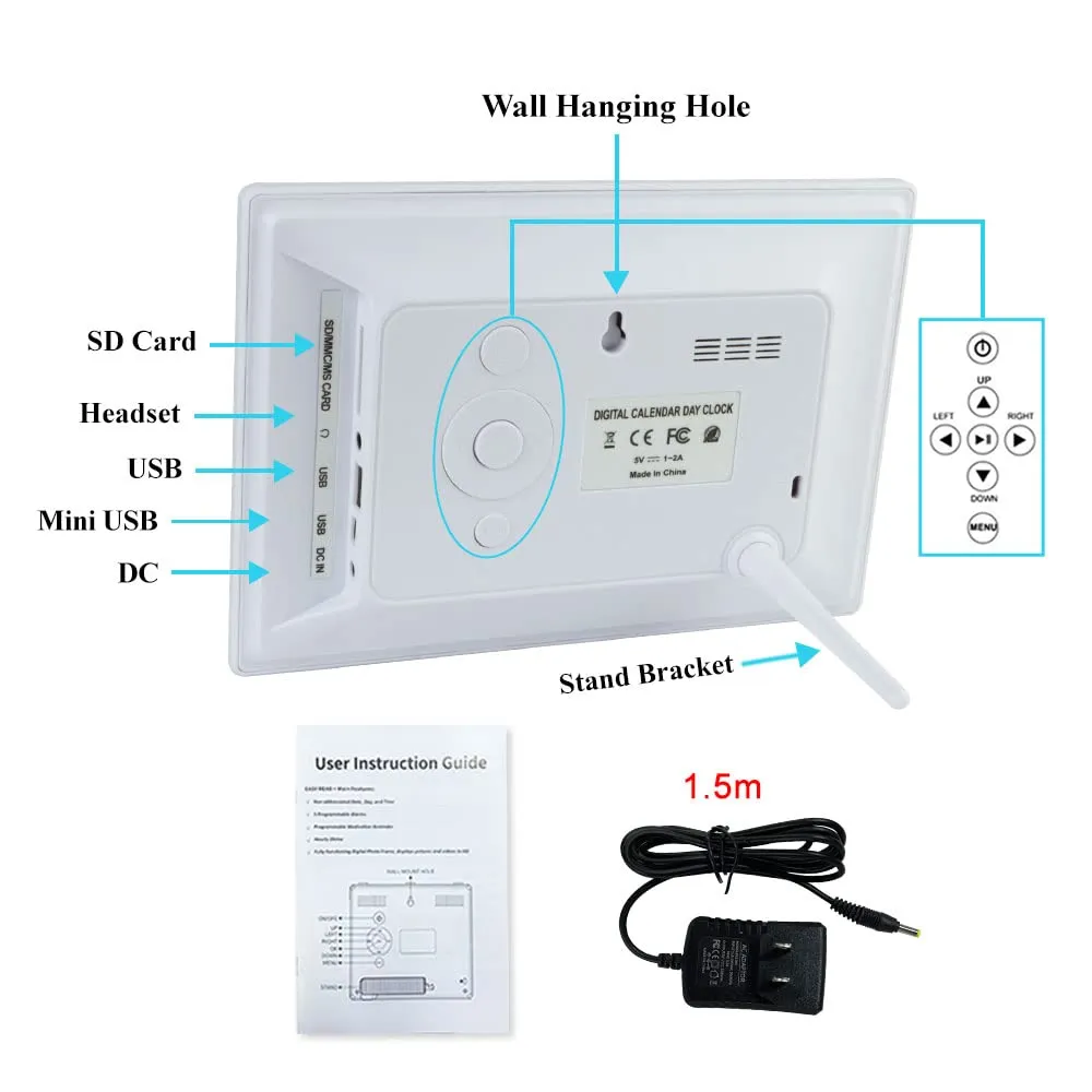 Extra Large Day Date Time Dementia Clocks Digital Day Calendar Clock for Senior Elderly Memory Loss Vision Impaired Alzheimer's with12 Alarm Reminders Auto-Dimming AM/PM 12/24H (7 Inch White)