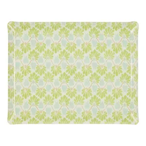 Fabric Tray Large Ginko Leaf Green/Aqua