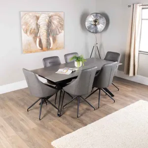 Falcon Extendable Dining Table with 6 Chairs