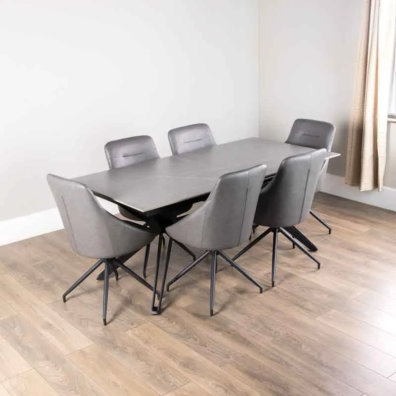 Falcon Extendable Dining Table with 6 Chairs