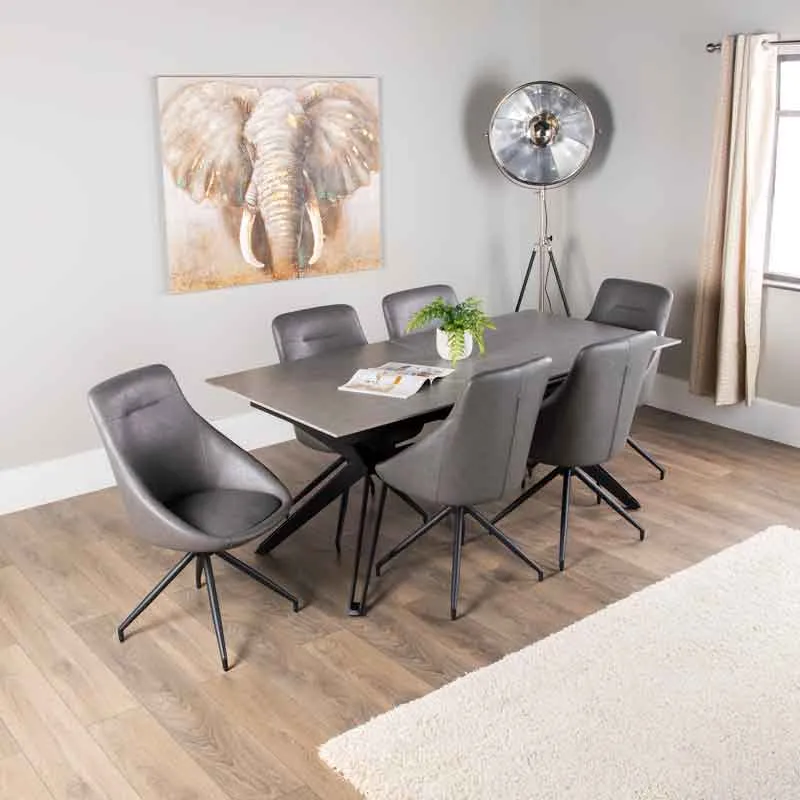 Falcon Extendable Dining Table with 6 Chairs