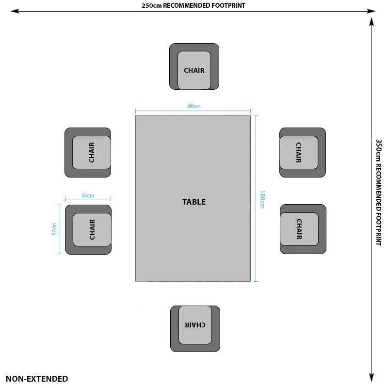 Falcon Extendable Dining Table with 6 Chairs