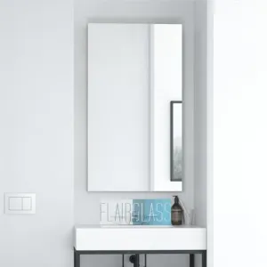 Flair Glass Frameless Rectangular Frameless Wall Mirror for Bathroom | Decorative Frameless Wall Mount Mirror | Washbasin Mirror | Room and Bedroom Mirror | Looking Glass | (18x24 inch)