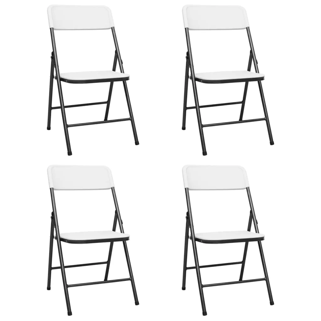 Folding Garden Chairs 4 pcs HDPE White