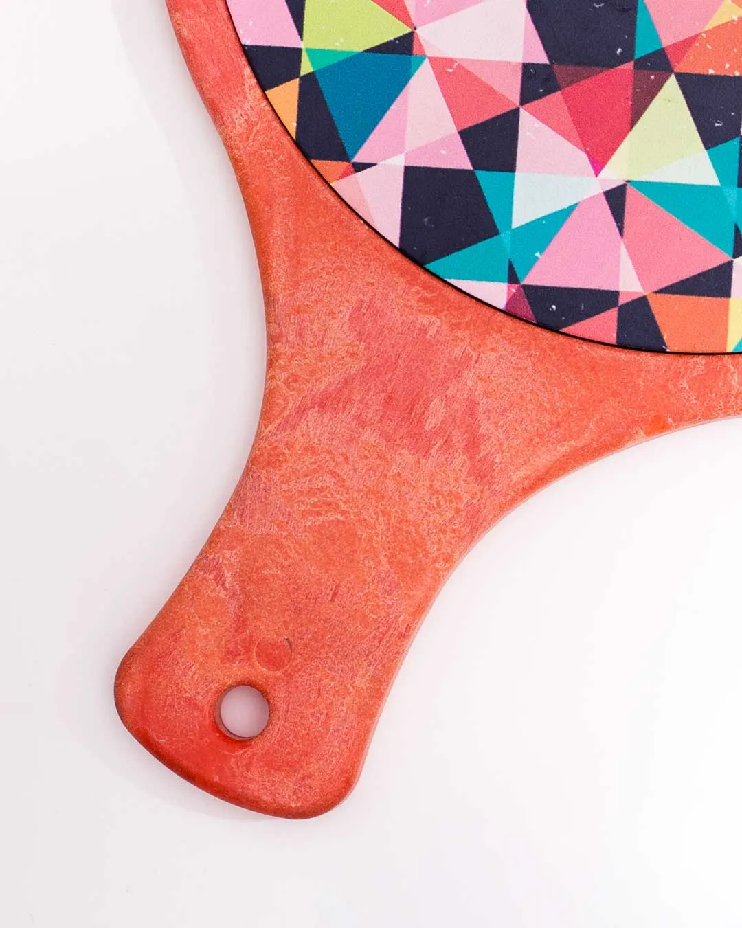 'Geometric Elegance' Triangle Mosaic Trivet - Orange