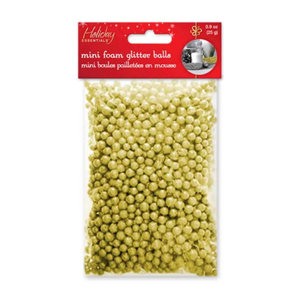 Holiday Essentials: Mini Glitter Foam Deco Balls , 5mm