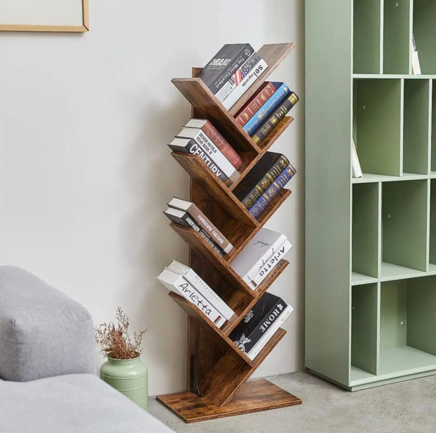 Home Bi 9-Shelf Tree Bookshelf