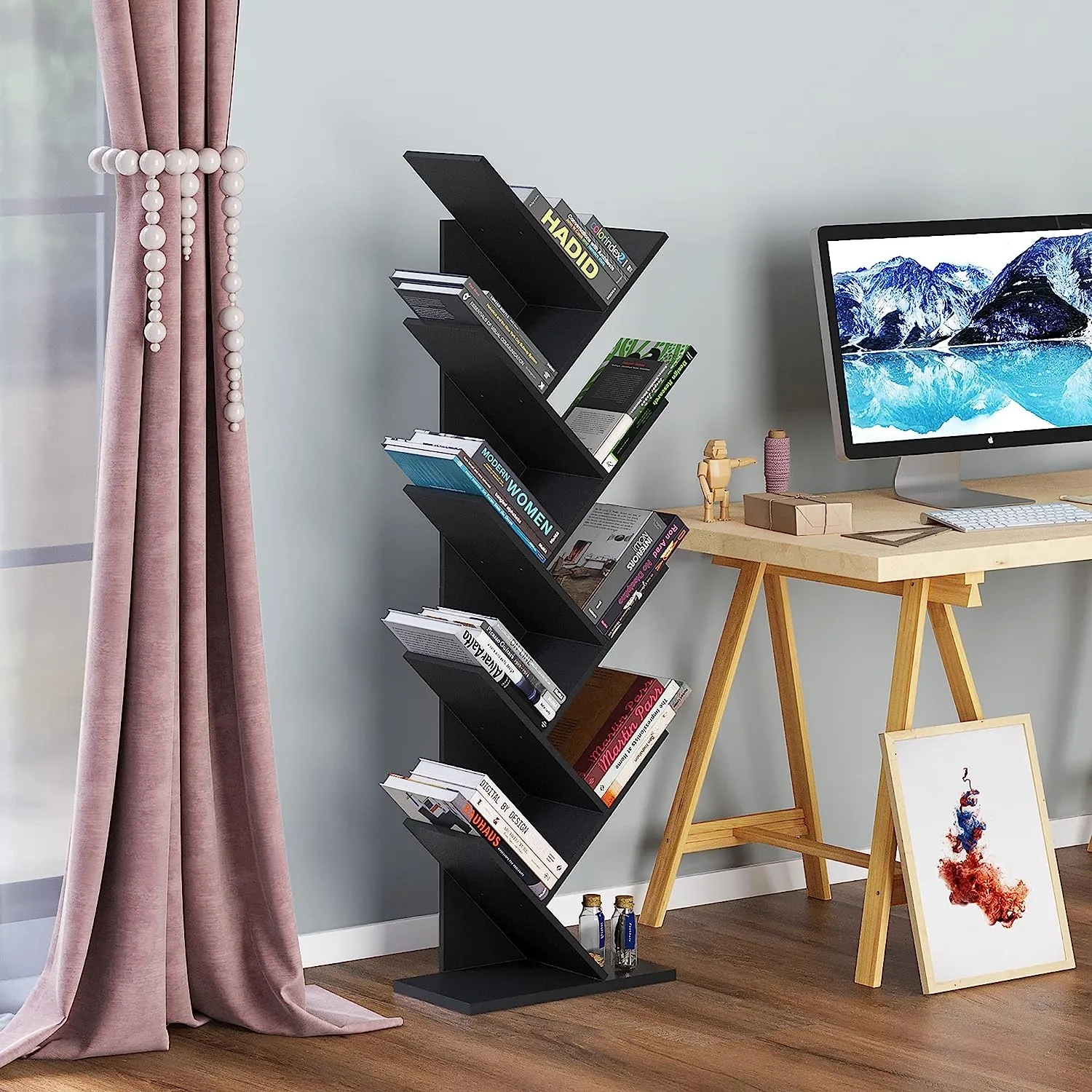 Home Bi 9-Shelf Tree Bookshelf