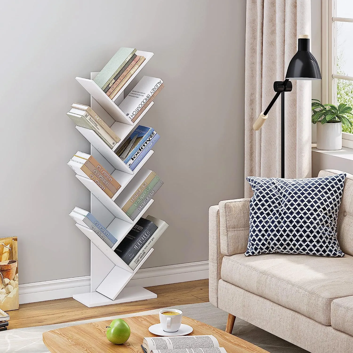 Home Bi 9-Shelf Tree Bookshelf