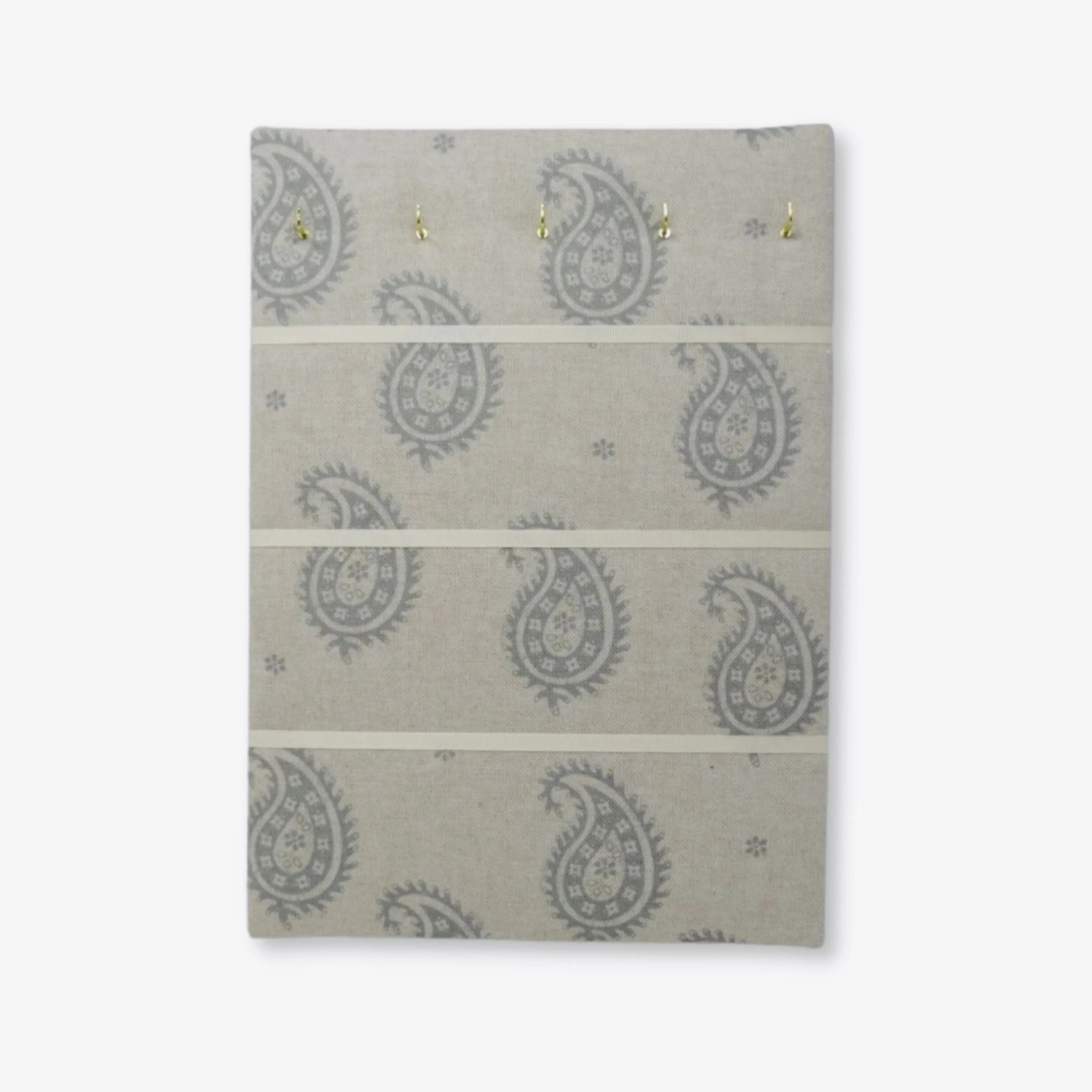 Hook & Hang Jewellery Board - Duck Egg Paisley / Ivory