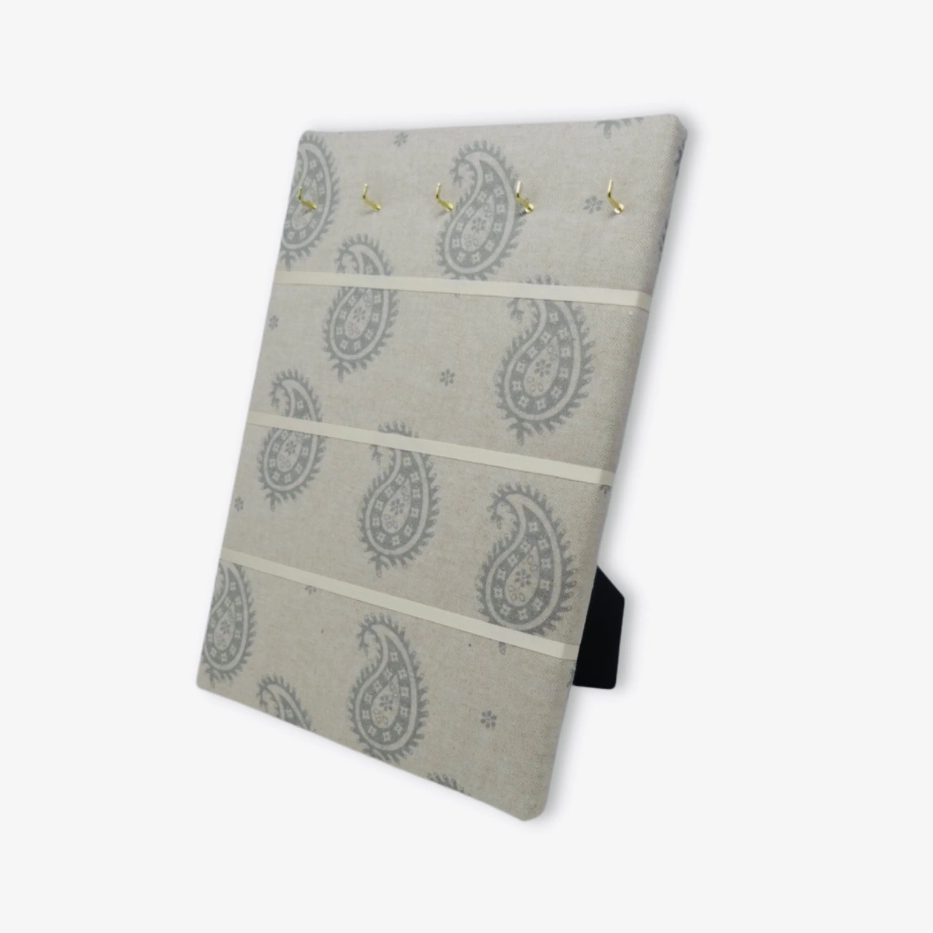 Hook & Hang Jewellery Board - Duck Egg Paisley / Ivory