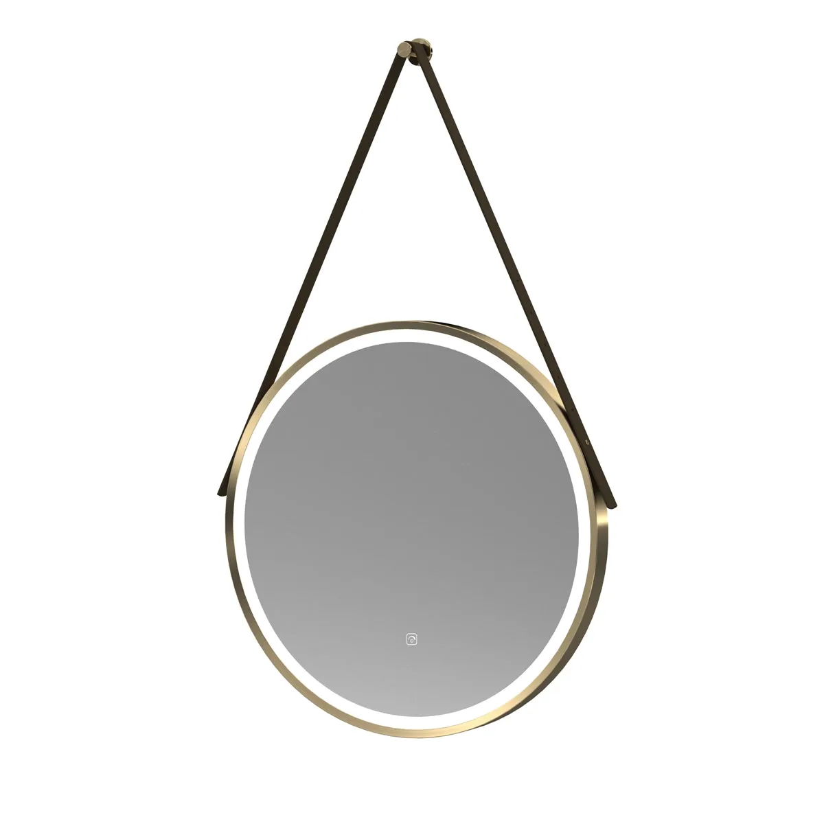 Hudson Reed 600mm Round Illuminated Mirror in Brushed Brass