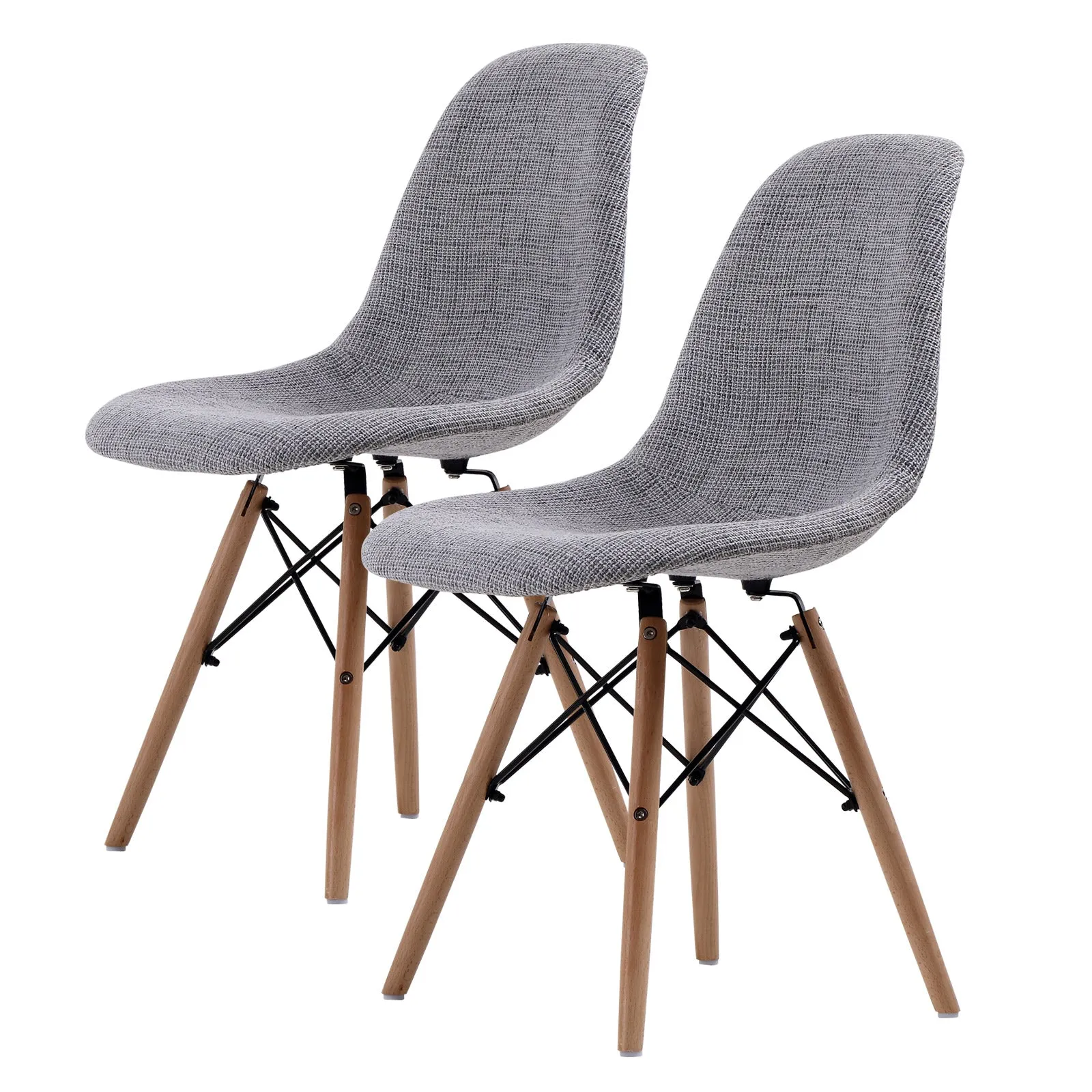 Industrial Retro Fabric Dining Chairs Set - Grey | La Bella