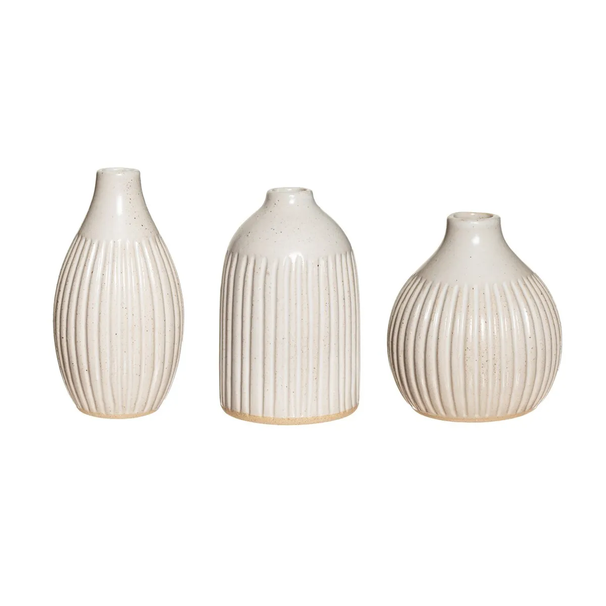 Ivory Ceramic Bud Vases - Set of 3 Wedding Vases