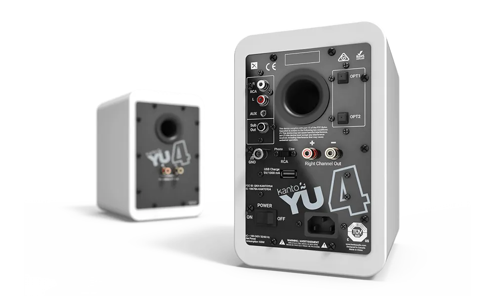 Kanto YU4 Powered stereo speakers with Bluetooth® and Phono Preamp