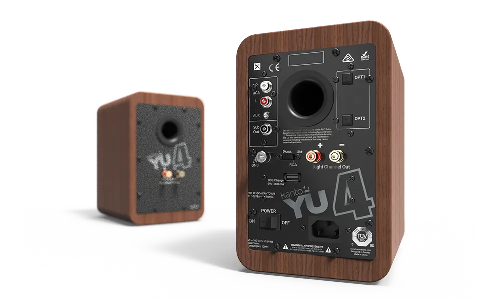 Kanto YU4 Powered stereo speakers with Bluetooth® and Phono Preamp