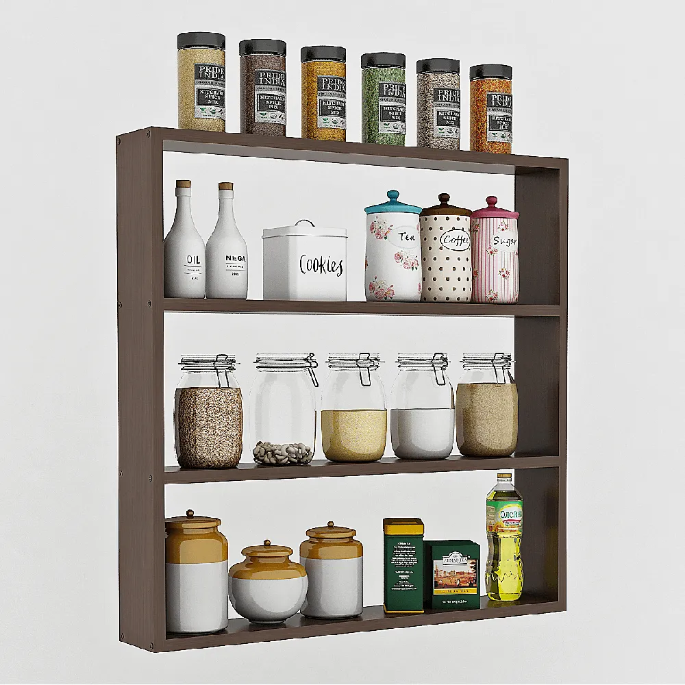 Kratos Multipurpose Kitchen Storage Rack Shelf with 4 Shelves- Acacia Walnut