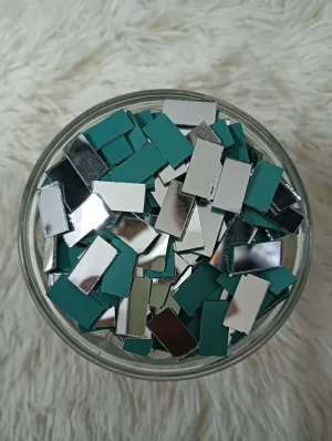 KUMISHRI Mirrors for Craft Work 110 Pieces (Rectangle Shape)