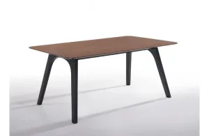 Laken Modern Walnut & Black Dining Table