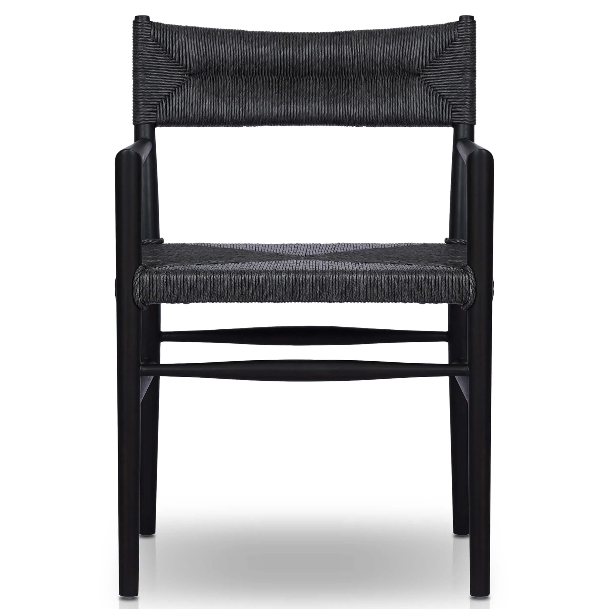 Lomas Outdoor Dining Arm Chair, Black Teak, Set of 2