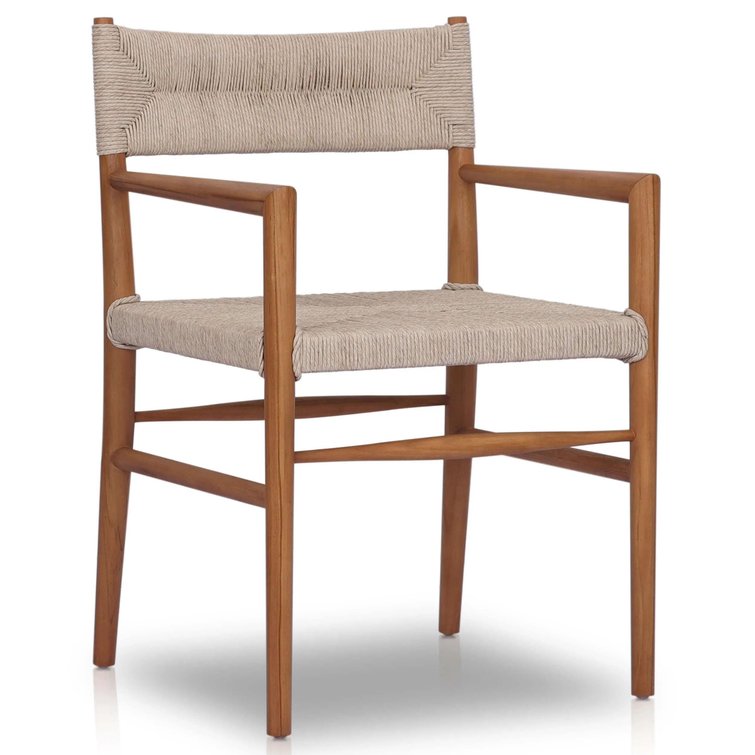 Lomas Outdoor Dining Arm Chair, Natural Teak, Set of 2