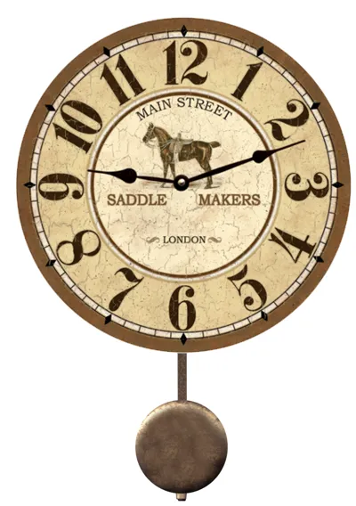 Main Street Saddle Makers Clock- Horse Wall Clock- Equestrian Clock