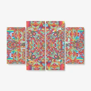 MANTRA 4 Piece Canvas Wall Art - Framed Ready to Hang 4x12"x32 | Lachlan Wardlaw