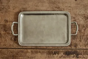 Match Pewter, Lago Rectangle Tray with Handles