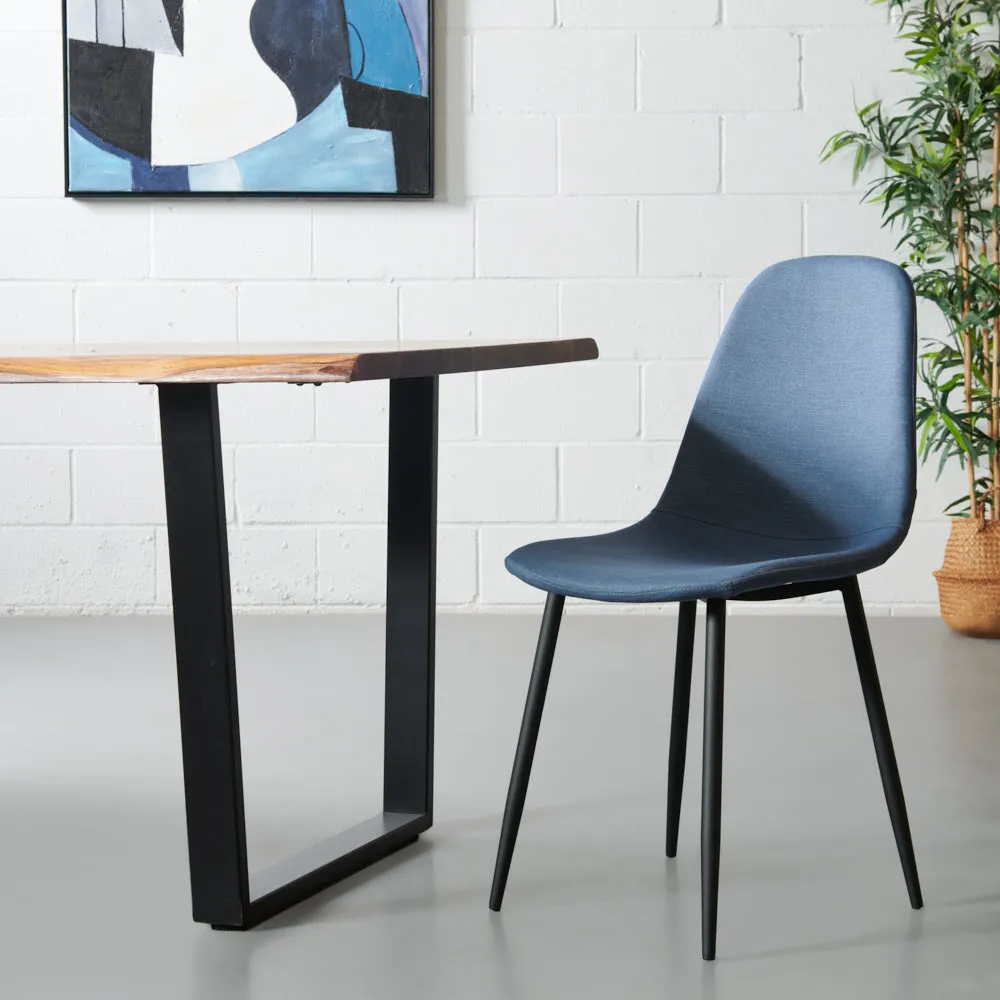 MILAN - Blue Fabric Dining Chair