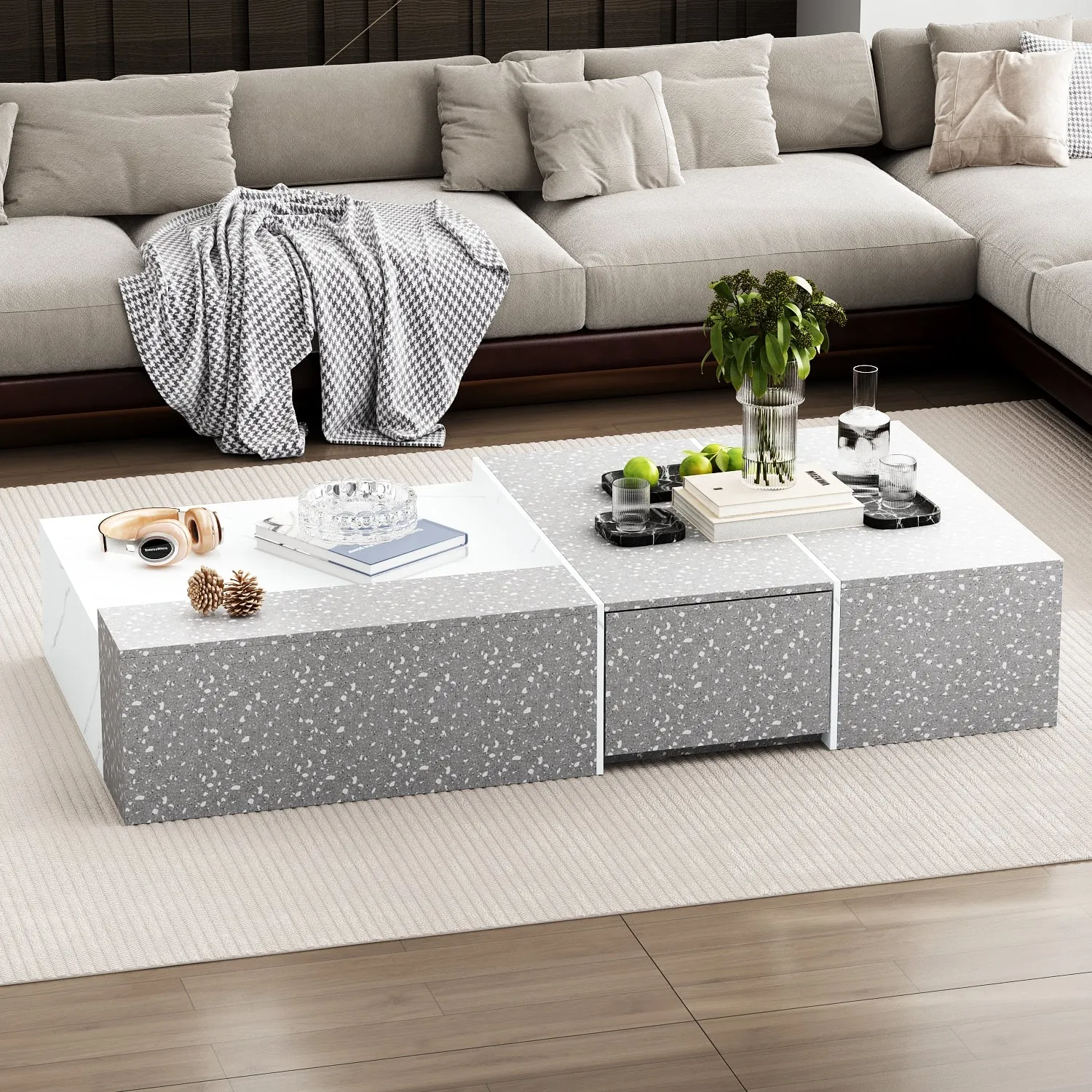 Modern Coffee Table With 4 Drawers