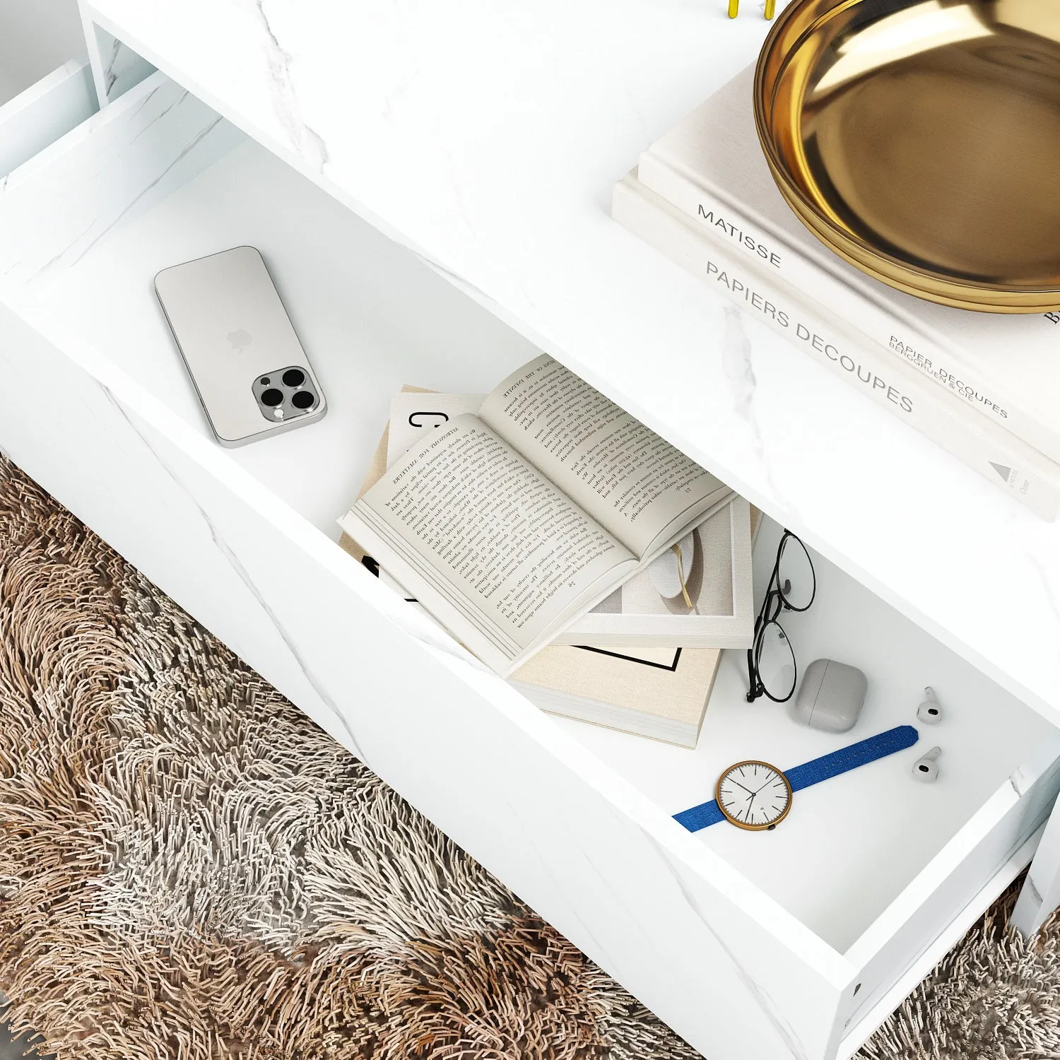 Modern Coffee Table With 4 Drawers