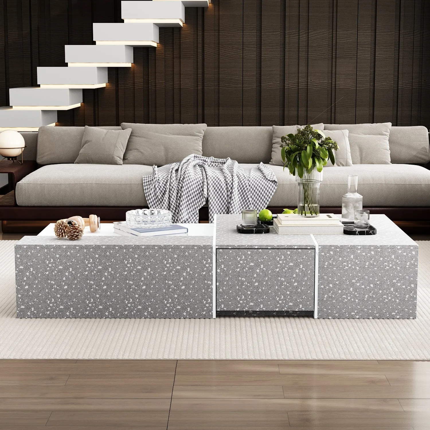 Modern Coffee Table With 4 Drawers