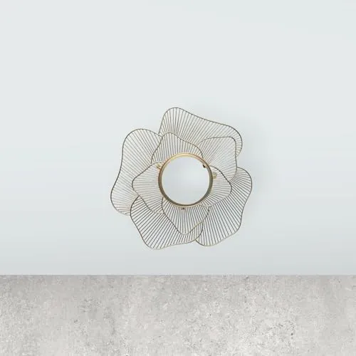 Modern Craft Inc Decorative Wall Mirror with Metal Flower Design, for Living Room, Bedroom, Dining Room, Entryway, Bathroom