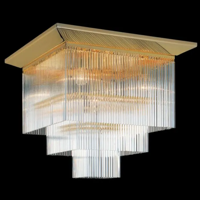 Modern Square Crystal Glass Rod Ceiling Light