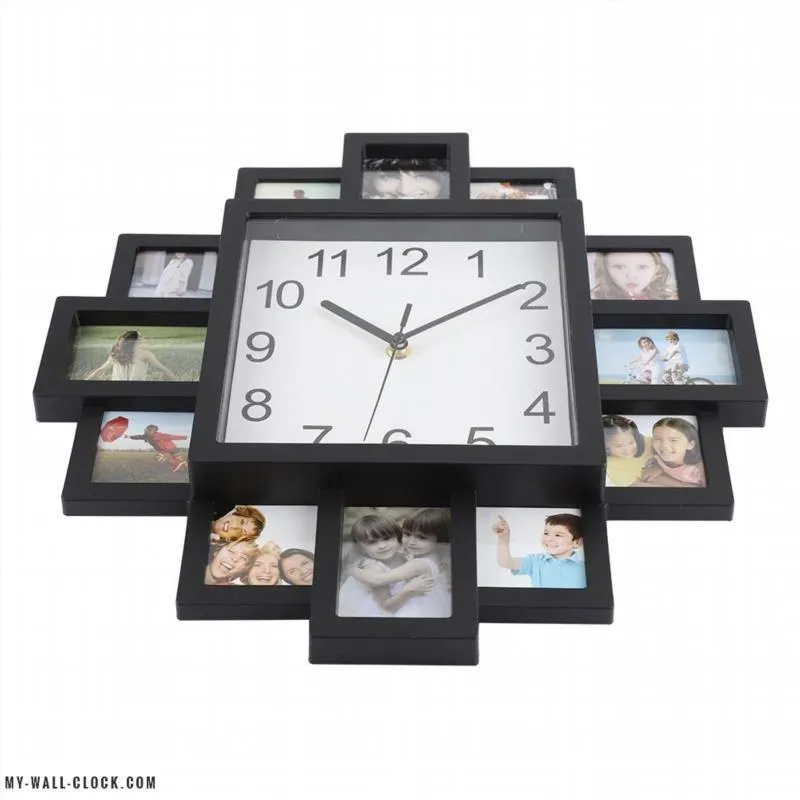 Multicoloured photo frame clock