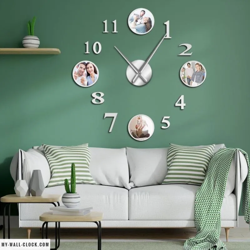 Multicoloured photo frame clock