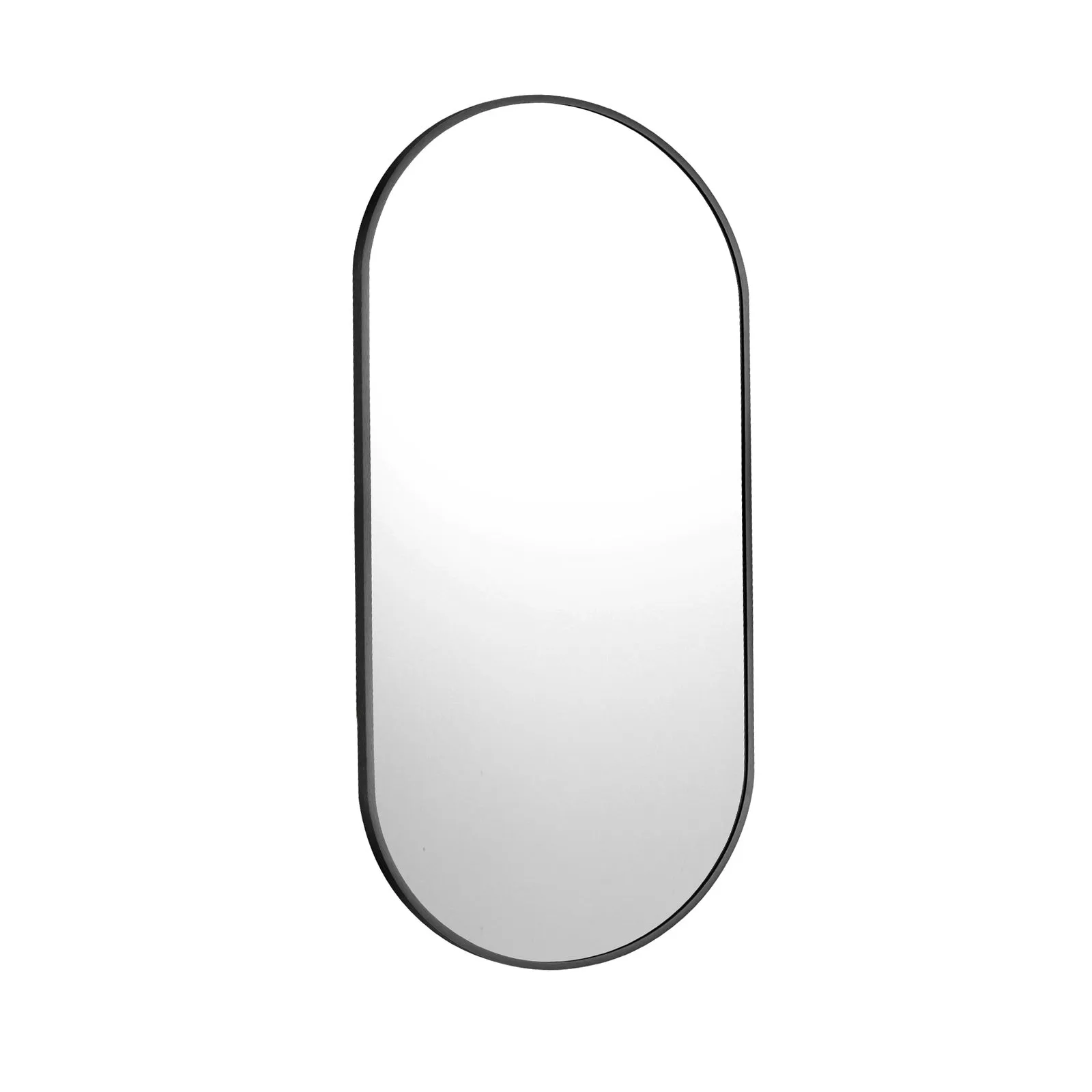 Oikiture Wall Mirrors Oval Makeup Mirror Bathroom Home Decor Black 76x31cm