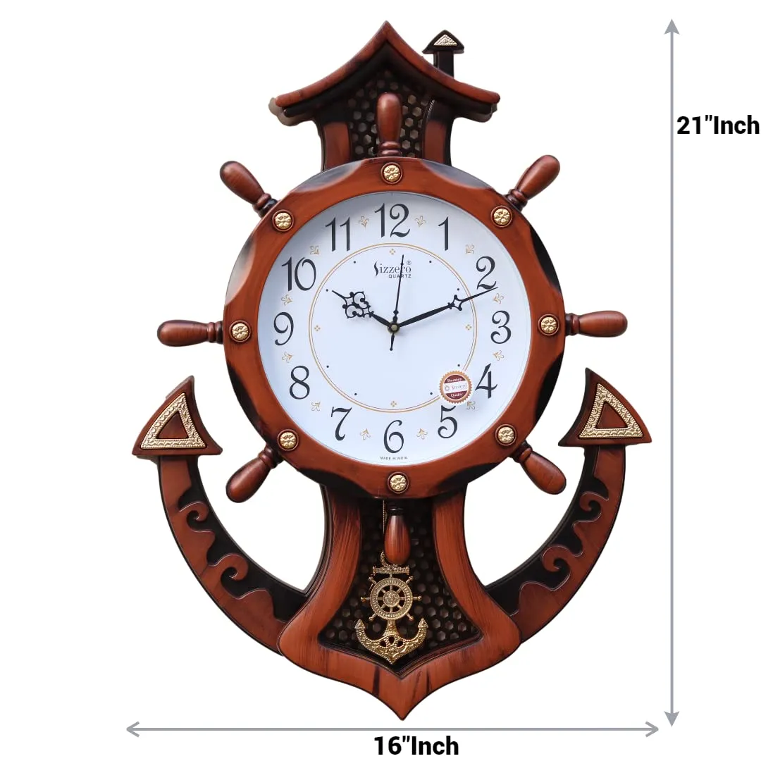 OneStoreIndia Handcrafted Designer Premium Big Clock in Royal Finish with Pendulum for Wall/Home Dcor or for Gifts.